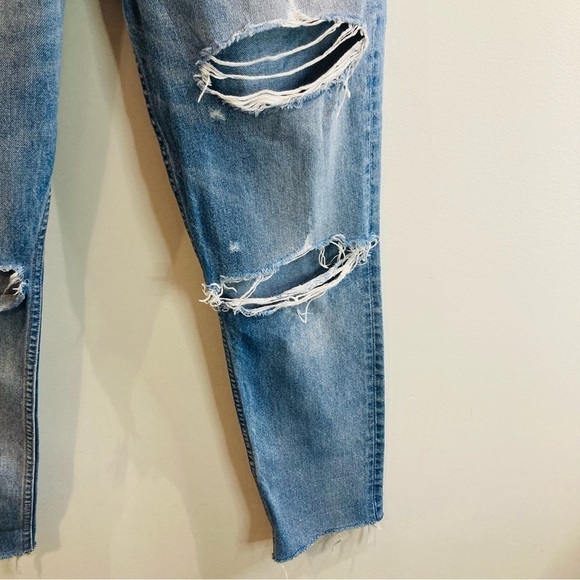 GRLFND SZ 28 Karolina Button Fly Distressed Raw Hem Light Wash Jeans - Picture 6 of 16